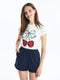 Women's Straight Linen Look Shorts With Elastic Waist